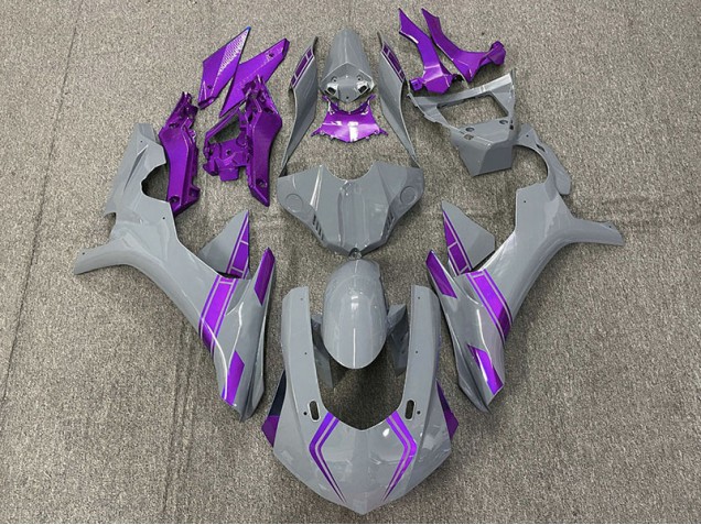 Outlet 2015-2019 Yamaha R1 Motorcycle Fairings - Nardo Gray & Purple Accents Outlet 2015-2019 Yamaha R1 Motorcycle Fairings - Nardo Gray & Purple Accents