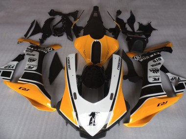 Outlet 2015-2019 Yamaha R1 Motorcycle Fairings - Orange and White