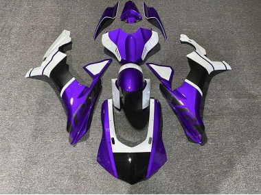 Outlet 2015-2019 Yamaha R1 Motorcycle Fairings - Purple & Carbon Fiber Accents