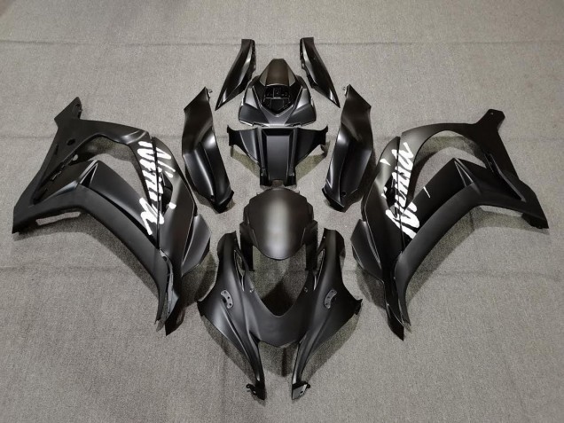 Outlet 2016-2019 Kawasaki ZX10R Motorcycle Fairings - Matte Black with White Outlet 2016-2019 Kawasaki ZX10R Motorcycle Fairings - Matte Black with White