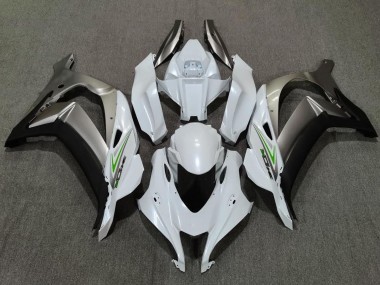 Outlet 2016-2019 Kawasaki ZX10R Motorcycle Fairings - Pearl White and Silver
