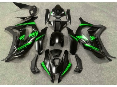 Outlet 2016-2019 Kawasaki ZX10R Motorcycle Fairings - Satin Black & Green