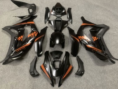 Outlet 2016-2019 Kawasaki ZX10R Motorcycle Fairings - Satin Black & Orange