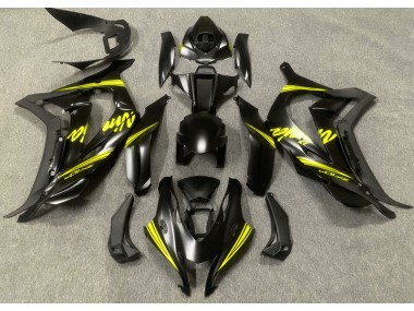 Outlet 2016-2019 Kawasaki ZX10R Motorcycle Fairings - Satin Black & Yellow