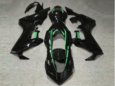 Outlet 2017-2019 Honda CBR1000RR Motorcycle Fairings - Gloss Black & Forest Green Lining