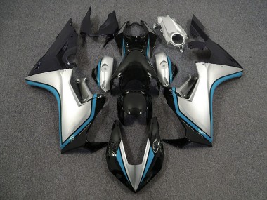 Outlet 2017-2019 Honda CBR1000RR Motorcycle Fairings - Silver and Black & Light Blue