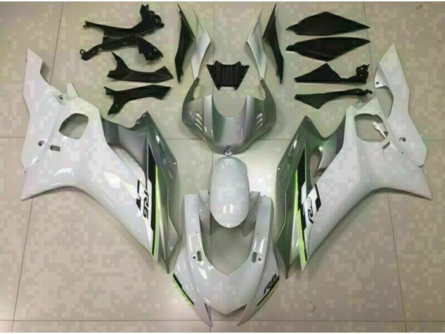 Outlet 2017-2019 Yamaha R6 Motorcycle Fairings - Gloss White and Silver Outlet 2017-2019 Yamaha R6 Motorcycle Fairings - Gloss White and Silver