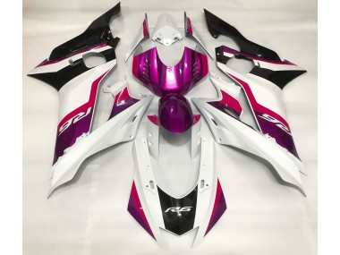Outlet 2017-2019 Yamaha R6 Motorcycle Fairings - Pink and Gloss White